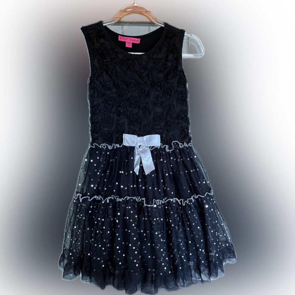 Betsey Johnson Black and White Polka Dot Tulle Bow Party Dress